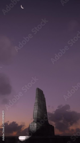 Circular view at dusk of the Wright Brothers Aviation Memorial in Kill Devil Hills. North Carolina. USA photo