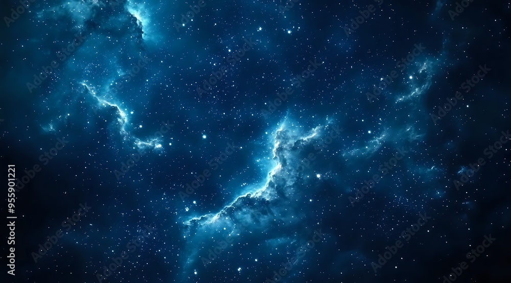 Cosmic Nebula: A Starry Night Sky with Glowing Clouds and Distant Stars Cosmic Nebula: A Starry Night Sky with Glowing Clouds and Distant Stars