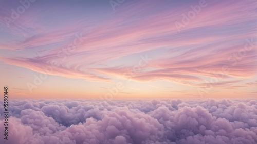 sunset over the clouds