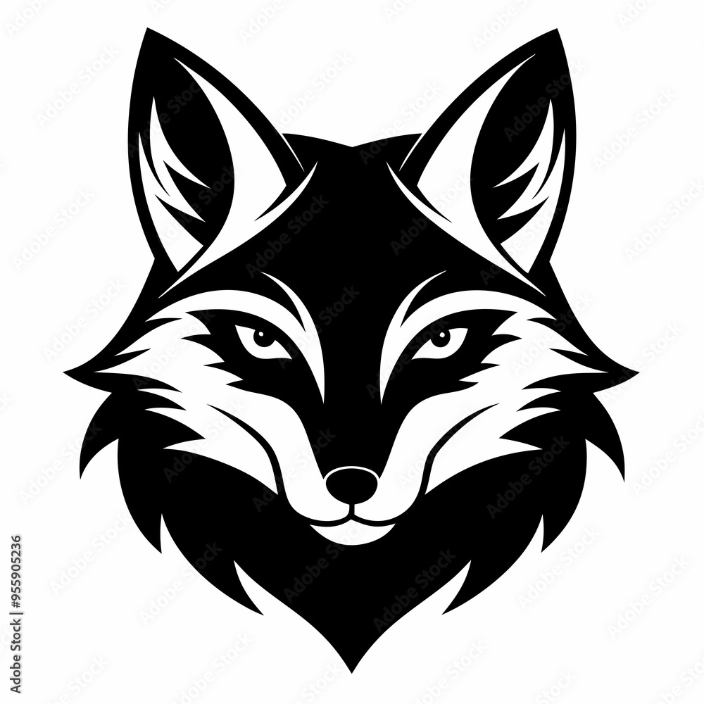 Obraz premium wolf head logo vector silhouette illustration