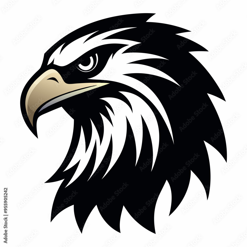 Obraz premium eagle head icon vector silhouette illustration