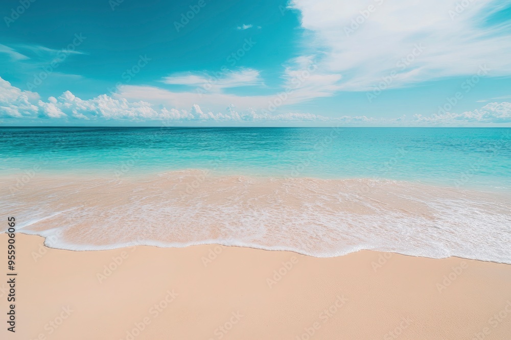 Beautiful beach background. Natural landscape with empty tropical beach , ai Beautiful beach background. Natural landscape with empty tropical beach , ai