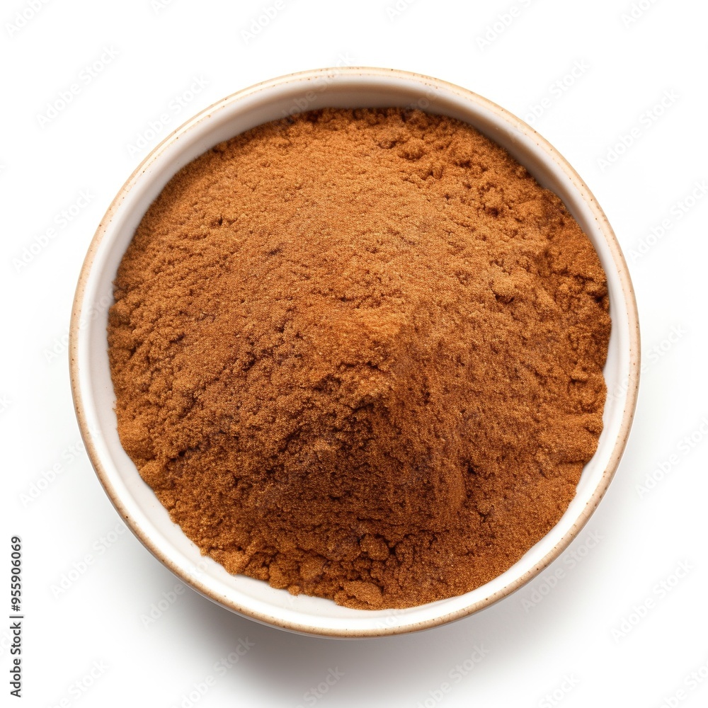 Garam masala powder, mix masala isolated on a white background Garam masala powder, mix masala isolated on a white background
