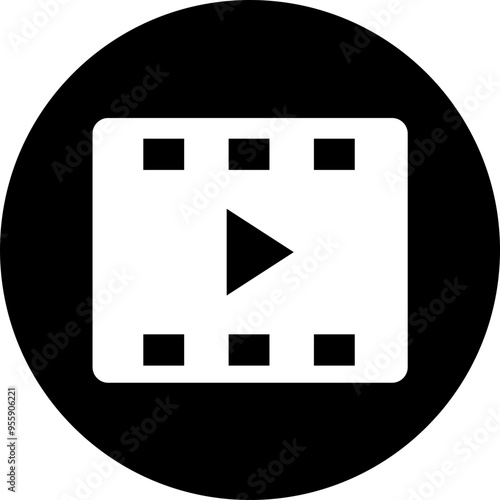 Play video button icon. Trendy circle vector in flat style. Radio symbol video player arrow. Music play illustration for app and website design. Start video sign isolated on transparent background.