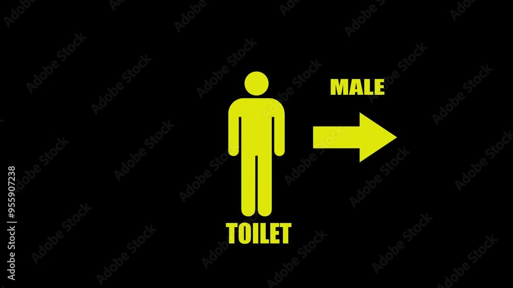 Neon man toilet icon animation. man, toilet or bathroom sign motion graphics. Neon man toilet icon animation. man, toilet or bathroom sign motion graphics.