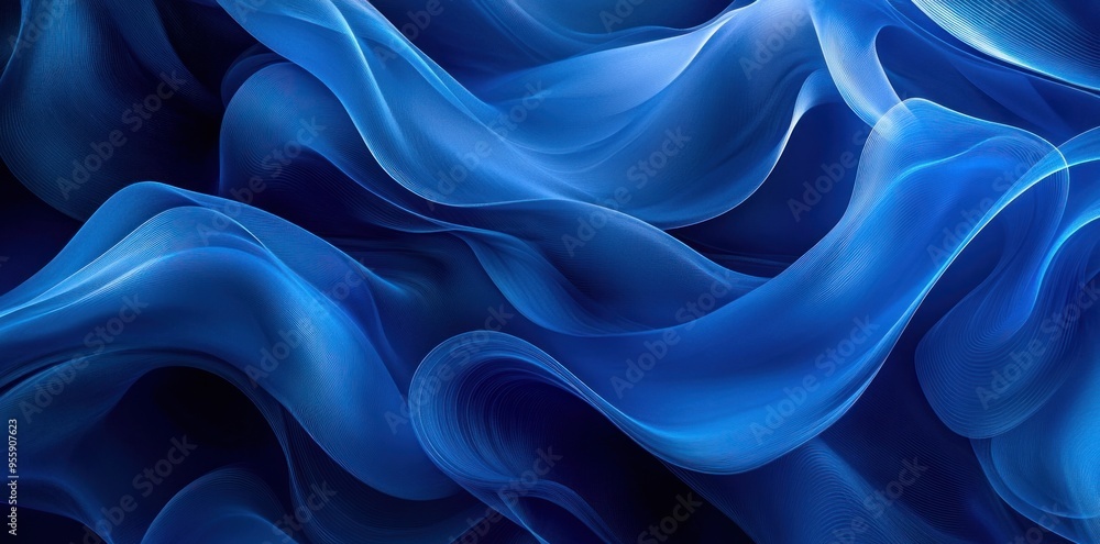 Fototapeta premium Abstract Blue Swirling Lines Background
