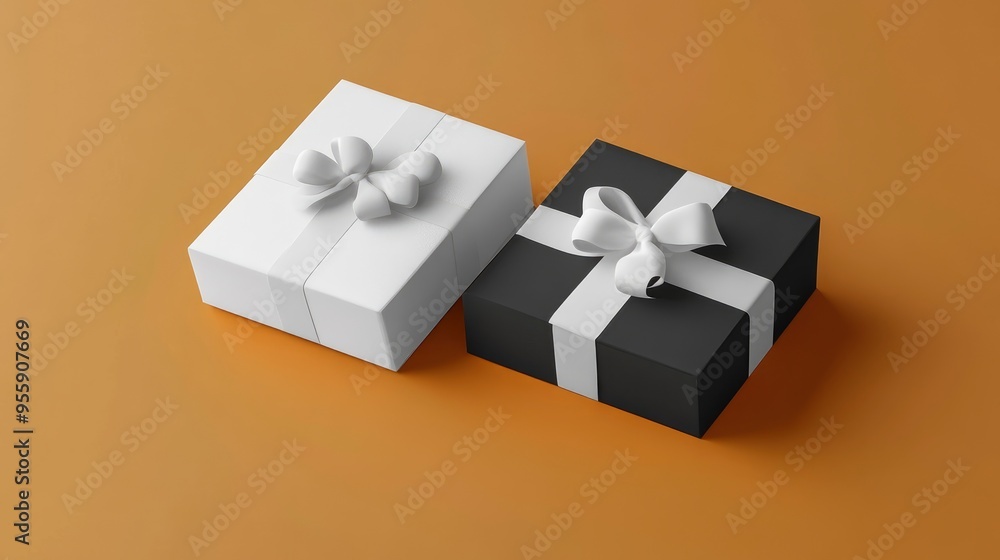 Obraz premium Premium present box Mockup, minimalist, ultra realistic with generative ai