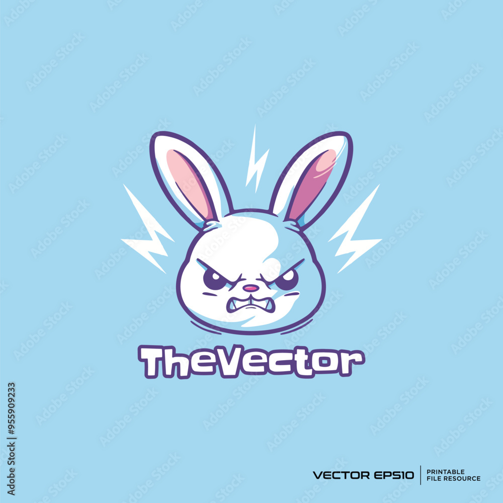 Angry rabbit logo, vector, mascot, character, cartoon, illustration, eps10 Angry rabbit logo, vector, mascot, character, cartoon, illustration, eps10