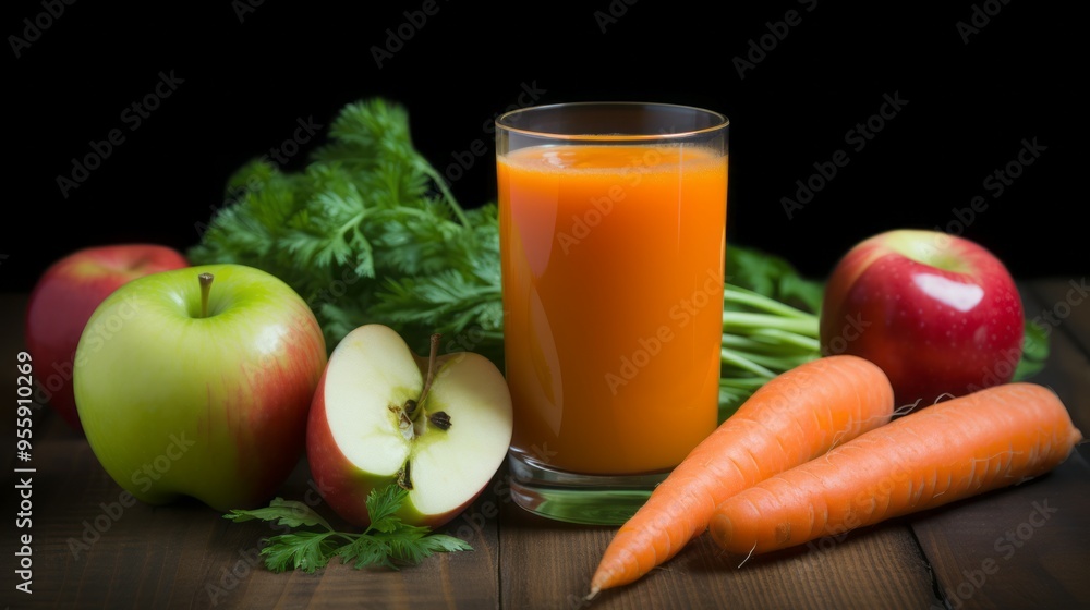 Healthy vegetable and fruit juices Created with Generative AI technology. Healthy vegetable and fruit juices Created with Generative AI technology.