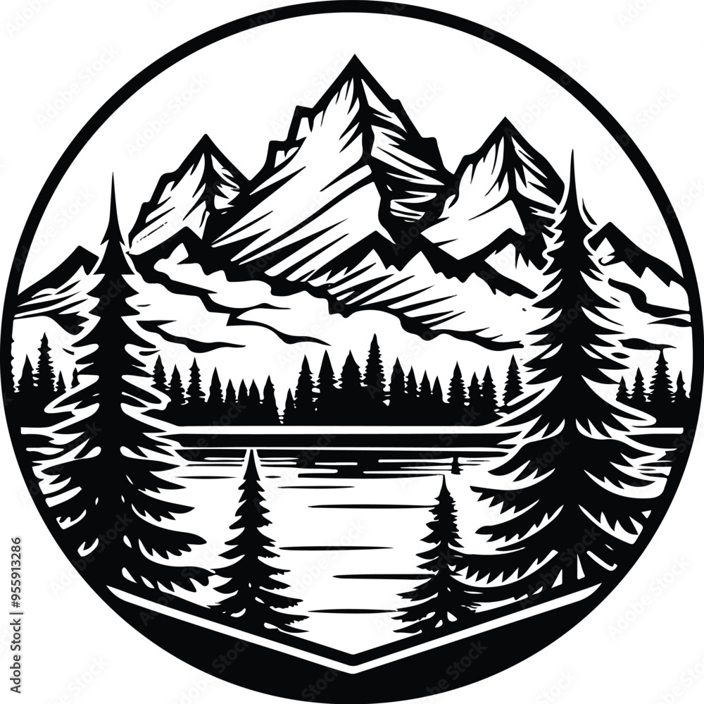 Obraz premium trees in the mountains