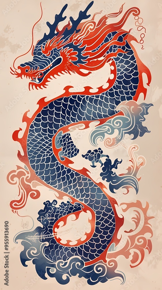 Obraz premium Fantasy pavilion traditional architecture illustration poster background