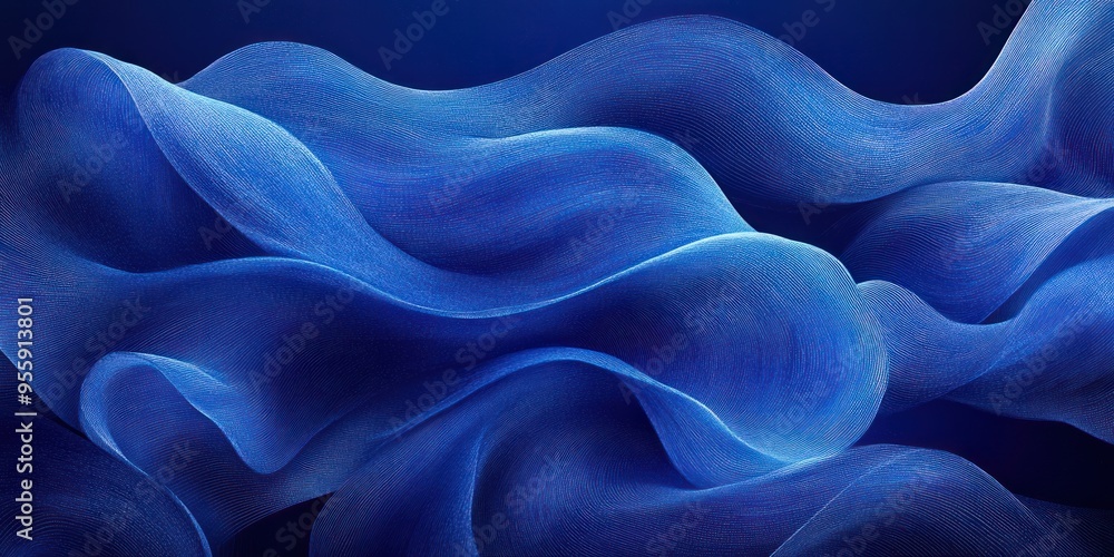 Obraz premium Abstract Blue Fabric with Linear Texture