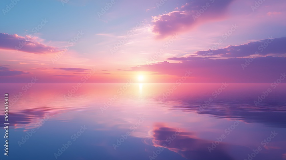 Peaceful Sunset over Calm Water. Peaceful Sunset over Calm Water.