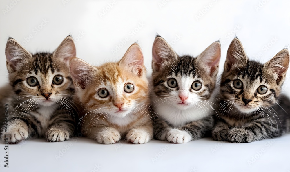 Adorable Tabby Kittens in Magazine Style Photoshoot of Various Cat Types Adorable Tabby Kittens in Magazine Style Photoshoot of Various Cat Types
