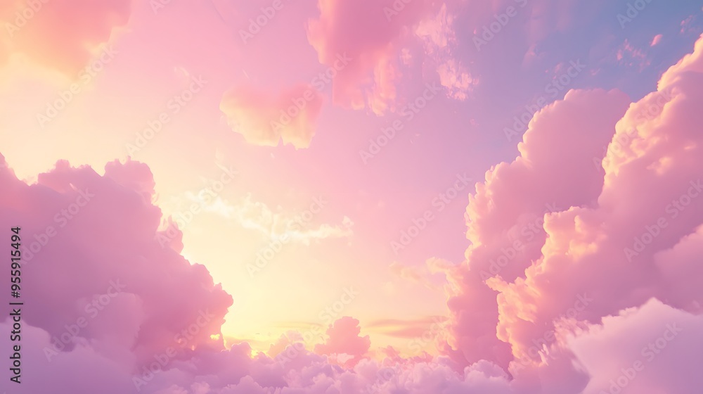 Pink and Yellow Sunset Clouds. Pink and Yellow Sunset Clouds.