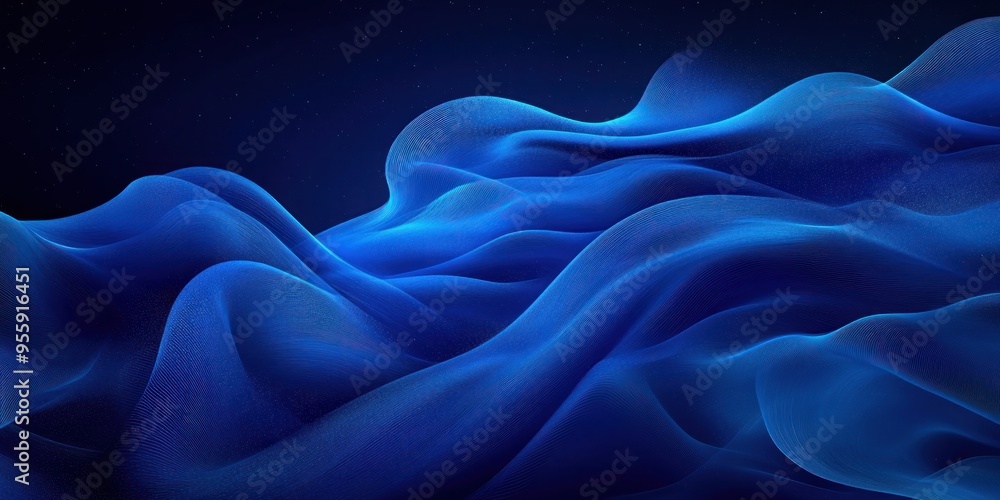 Abstract Blue Wavy Lines with Stars Abstract Blue Wavy Lines with Stars