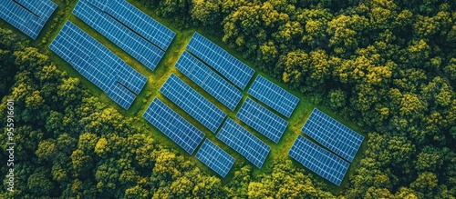 Solar Panels in a Forest photo