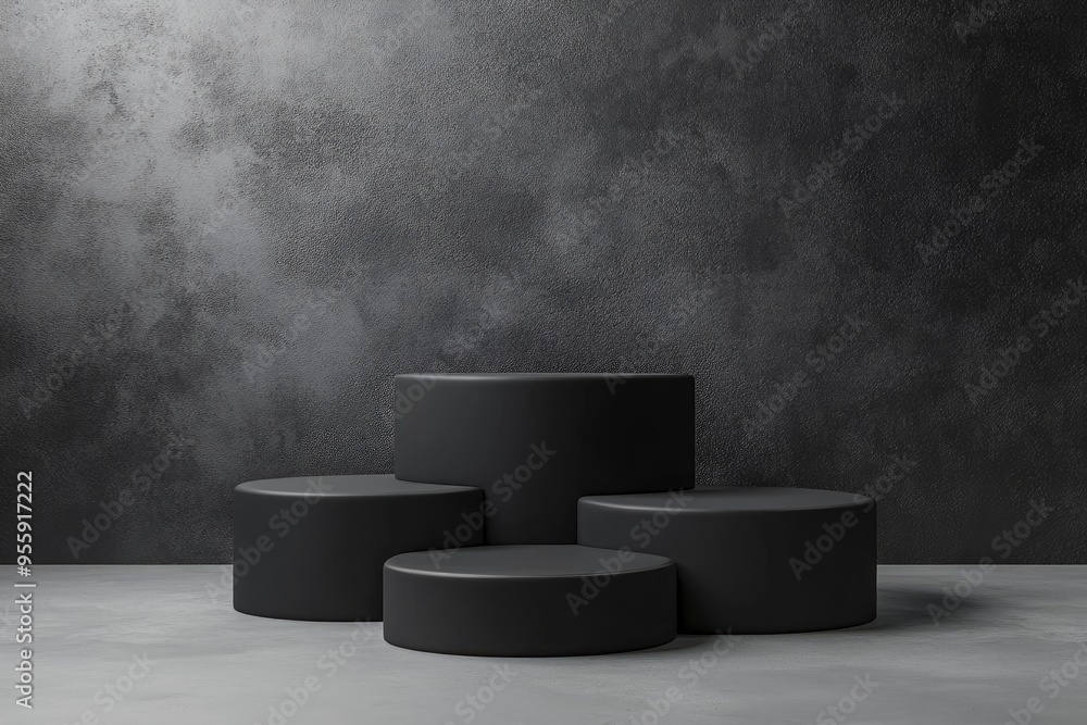custom made wallpaper toronto digitalProduct display Black Friday concept, black podium for product presentation. 3d rendering with generative ai