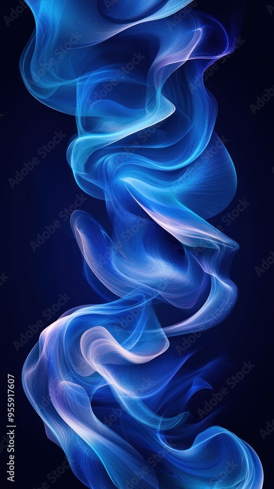 Abstract Blue and White Swirling Lines on a Dark Background Abstract Blue and White Swirling Lines on a Dark Background