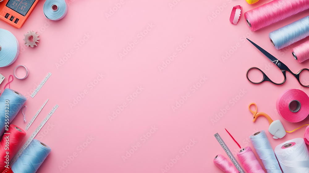 fondo rosa liso con accesorios y elementos utilizados para coser concepto de costura negocio o hobby entretenimiento fondo con herramientas para la costura fondo rosa liso con accesorios y elementos utilizados para coser concepto de costura negocio o hobby entretenimiento fondo con herramientas para la costura