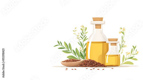 Omega-3 in flaxseed oil natural ingredient element