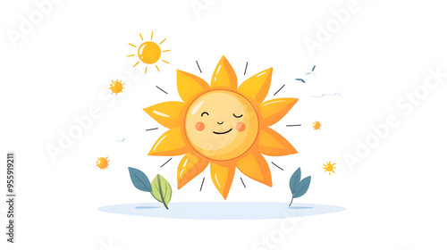 Vitamin D sunshine icon health and wellness element