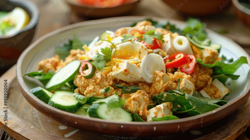 Tofu, Cucumber, and Egg Salad with Chili and Cilantro Tofu, Cucumber, and Egg Salad with Chili and Cilantro
