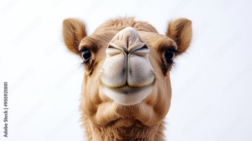 Obraz premium 白背景のラクダ