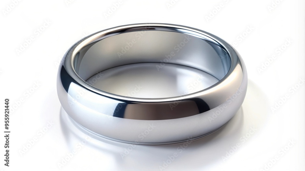 A shiny silver chrome metal ring isolated on a background, perfect for a sleek and modern design , silver, chrome, metal A shiny silver chrome metal ring isolated on a background, perfect for a sleek and modern design , silver, chrome, metal