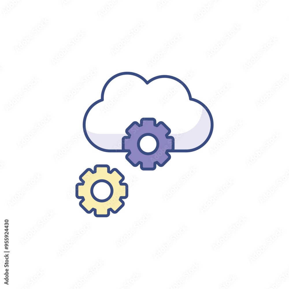 Cloud service icon design with white background stock illustration Cloud service icon design with white background stock illustration