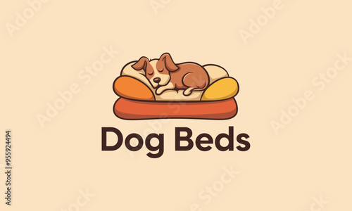 Cute dog sleeping peacefully in a cozy, comfortable bed.