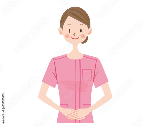 看護師　イラスト　美容　受付　エステ　介護