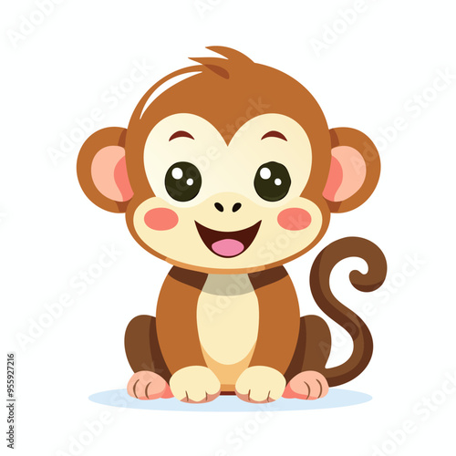 Monkey Cute Small Cartoon Baby Animal Character
