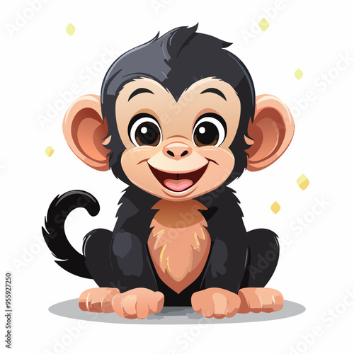 Monkey Cute Small Cartoon Baby Animal Character
