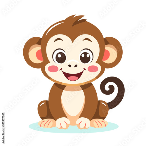 Monkey Cute Small Cartoon Baby Animal Character
