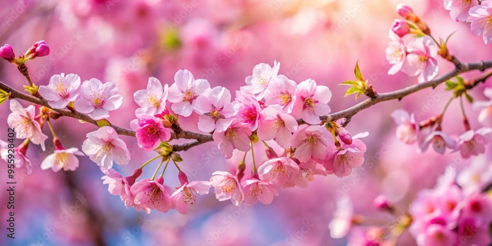 Beautiful close-up of pink cherry blossom sakura petals on a tree branch in spring season , cherry blossom, sakura, pink Beautiful close-up of pink cherry blossom sakura petals on a tree branch in spring season , cherry blossom, sakura, pink
