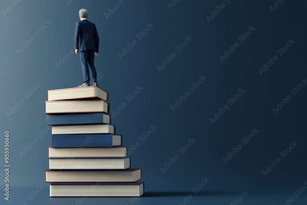 Ascending the Knowledge Gap: Symbolic Image of Climbing Books on Economic Policy and Economics Staircase Ascending the Knowledge Gap: Symbolic Image of Climbing Books on Economic Policy and Economics Staircase