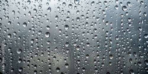 Wallpaper Mural Water drops on silver background. Rain drops on grey glossy window glass, raindrops, water, silver, background, window, glass Torontodigital.ca