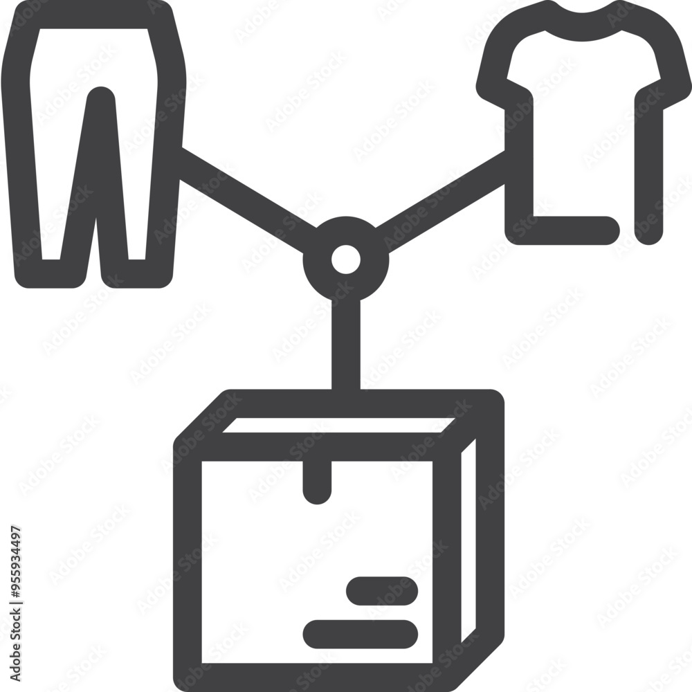 Simple vector box contain outline icon on white background Simple vector box contain outline icon on white background