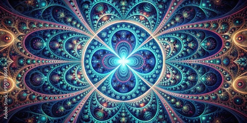 Wallpaper Mural Abstract geometric patterns repeating into infinity, creating intricate and mesmerizing fractal realms, fractal Torontodigital.ca