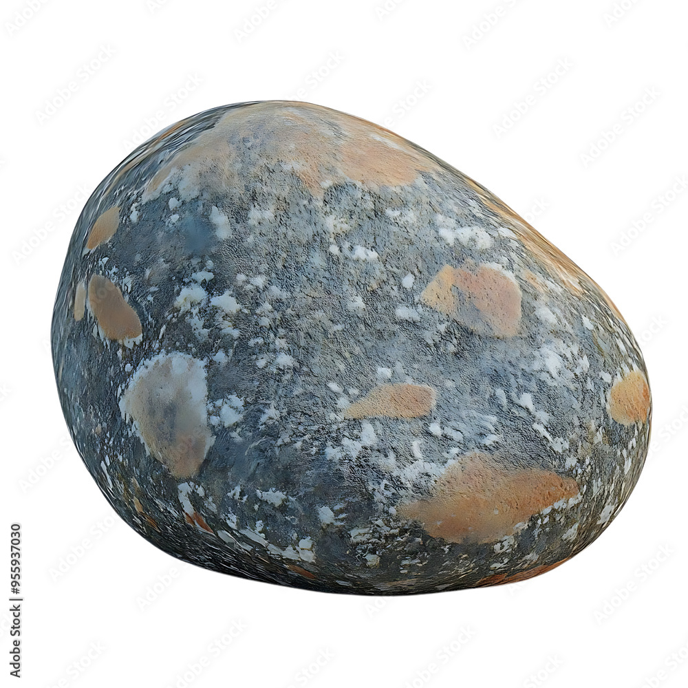 Smooth Gray and Orange Stone with a Transparent Background Smooth Gray and Orange Stone with a Transparent Background