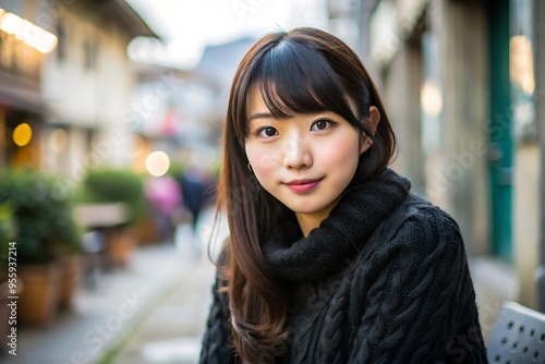Wallpaper Mural Portrait of a Young Woman in a Black Sweater. Torontodigital.ca