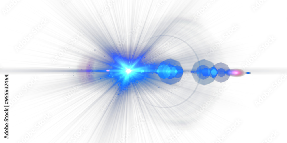 Glow effect. Star sparkles on a transparent background. Light Effects, lens flares, Sun flash with rays or spotlight and bokeh. Glow flare light effect.