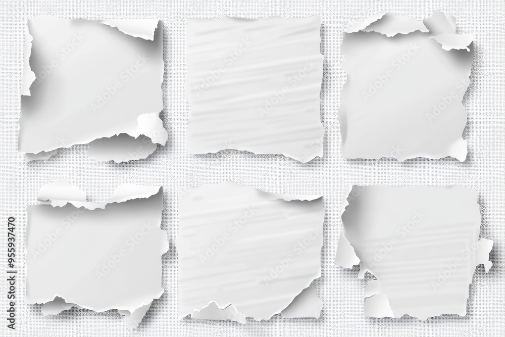 torn blank pages with uneven texture edges. set of ripped white paper sheets png isolated on transparent background. document or newspaper mockup , ai torn blank pages with uneven texture edges. set of ripped white paper sheets png isolated on transparent background. document or newspaper mockup , ai