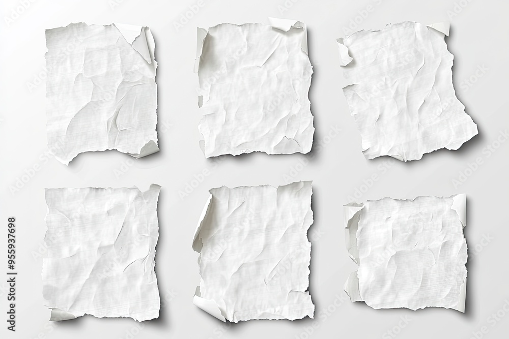 torn blank pages with uneven texture edges. set of ripped white paper sheets png isolated on transparent background. document or newspaper mockup , ai torn blank pages with uneven texture edges. set of ripped white paper sheets png isolated on transparent background. document or newspaper mockup , ai