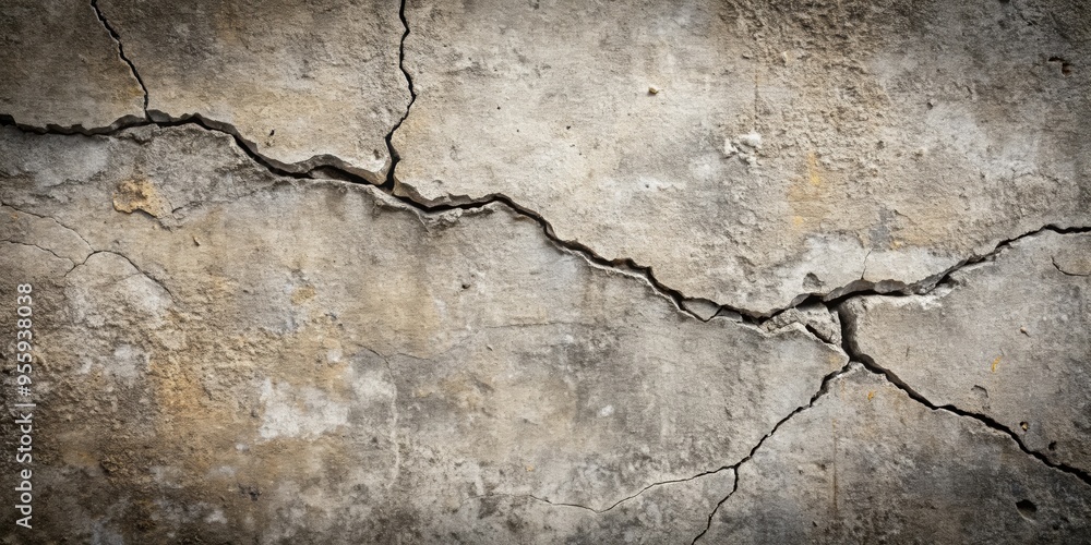 Obraz premium Cracked cement texture background perfect for industrial design projects or urban themes, concrete, texture, worn, urban