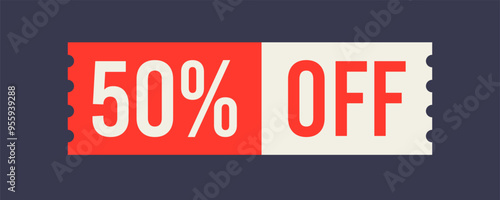 Vector 50 Percent Off Tag Label