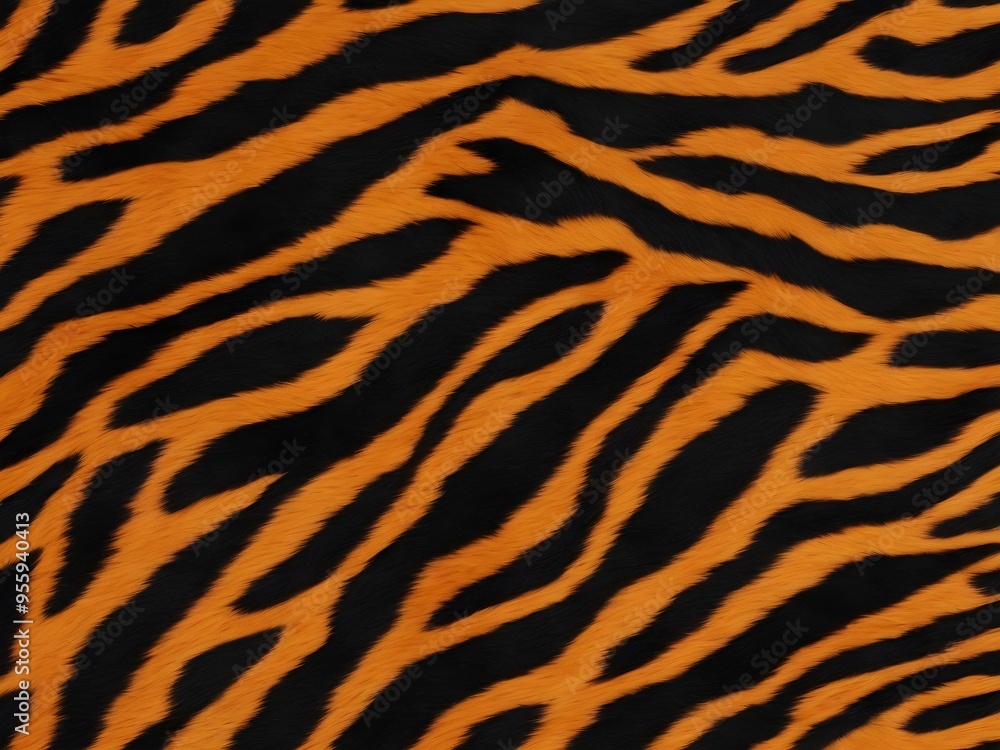 Tiger fur pattern background with bold orange and black stripes Tiger fur pattern background with bold orange and black stripes