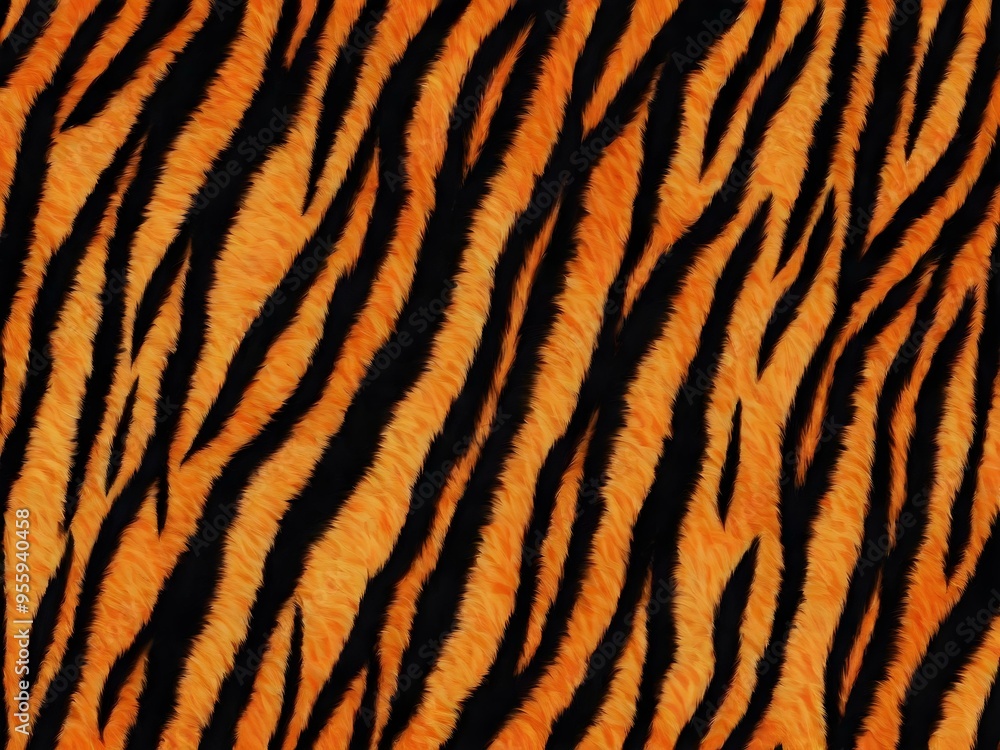 Tiger fur pattern background with bold orange and black stripes Tiger fur pattern background with bold orange and black stripes
