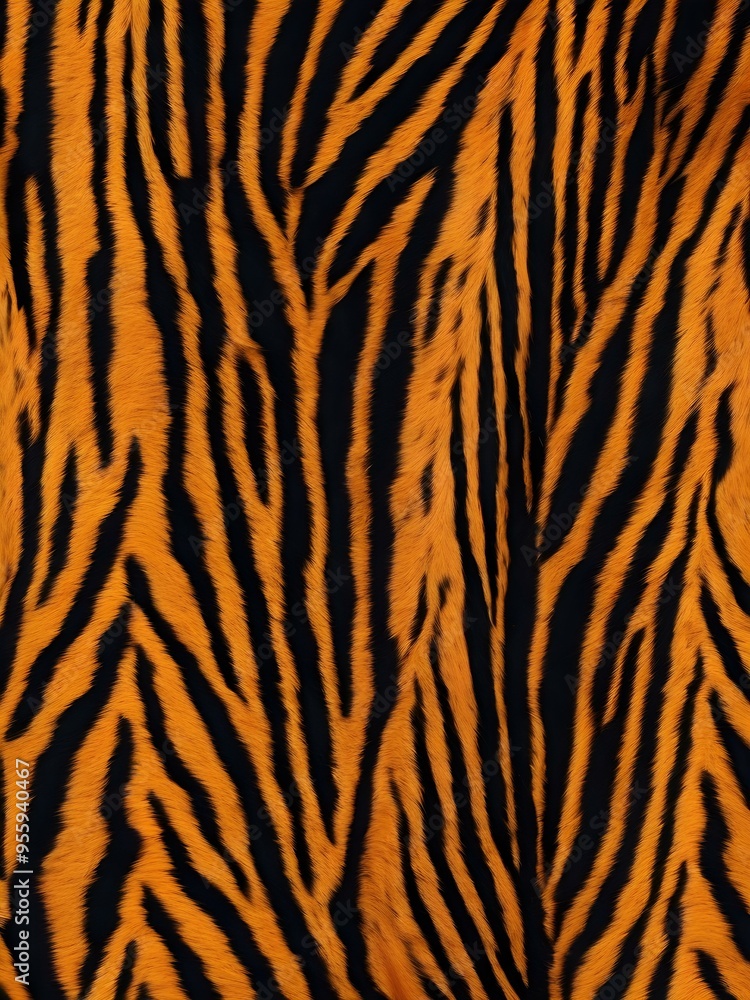 Tiger fur pattern background with bold orange and black stripes Tiger fur pattern background with bold orange and black stripes